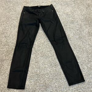Black coated Paige skinny jeans. Perfect condition! Size 25